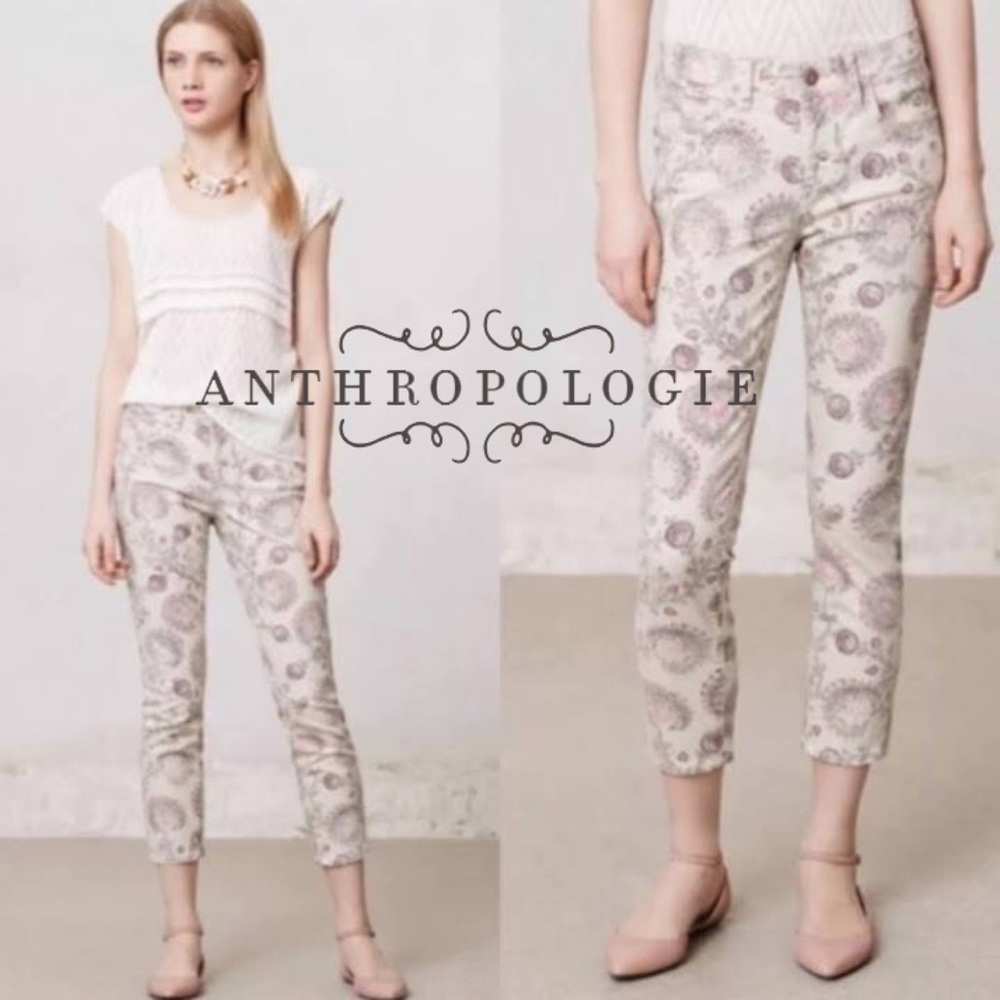 Pilcro Stet Cropped Floral Jeans